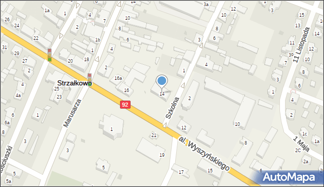 Strzałkowo, Aleja Wyszyńskiego Stefana, ks. kard., 14, mapa Strzałkowo