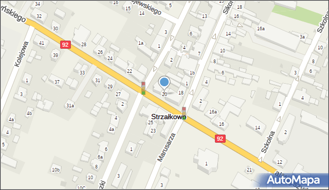 Strzałkowo, Aleja Wyszyńskiego Stefana, ks. kard., 20, mapa Strzałkowo