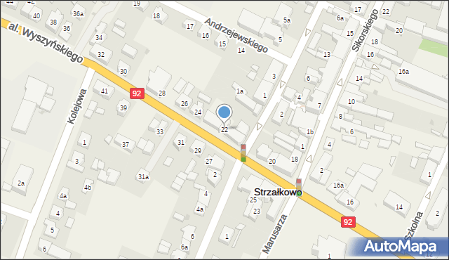 Strzałkowo, Aleja Wyszyńskiego Stefana, ks. kard., 22, mapa Strzałkowo