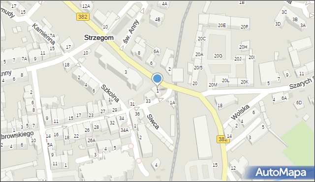 Strzegom, Aleja Wojska Polskiego, 1, mapa Strzegom