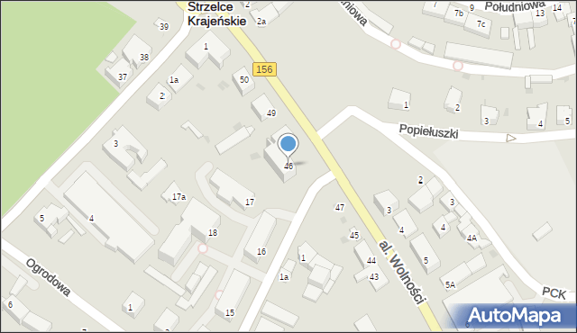Strzelce Krajeńskie, Aleja Wolności, 46, mapa Strzelce Krajeńskie