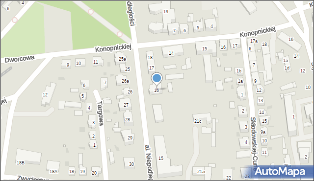 Sulechów, Aleja Niepodległości, 16, mapa Sulechów