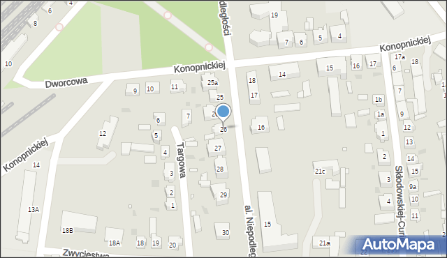 Sulechów, Aleja Niepodległości, 26, mapa Sulechów