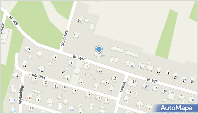 Sulęczyno, Aleja Wojska Polskiego, 1, mapa Sulęczyno