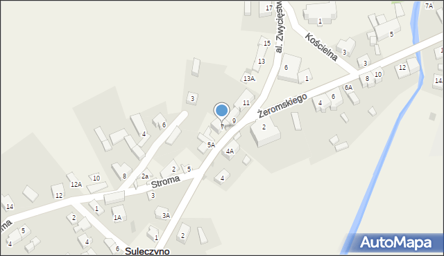 Sulęczyno, Aleja Zwycięstwa, 7, mapa Sulęczyno