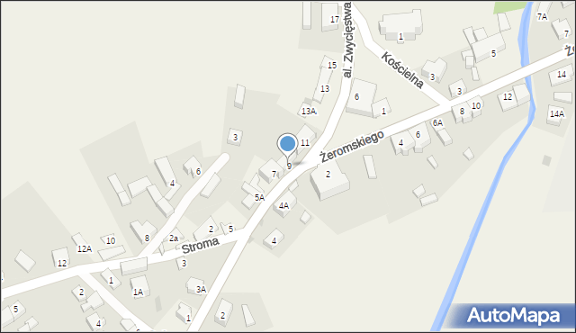 Sulęczyno, Aleja Zwycięstwa, 9, mapa Sulęczyno