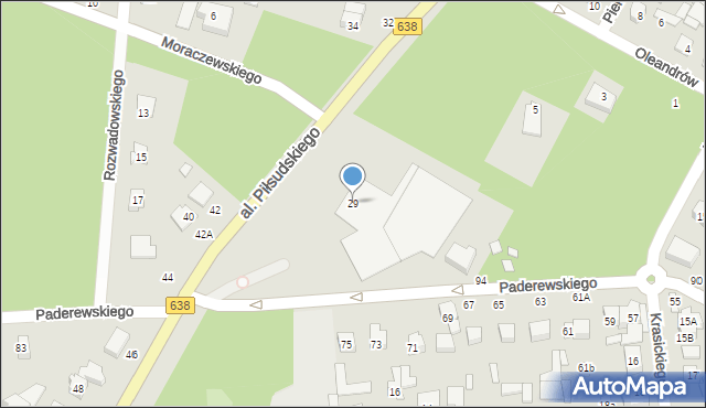 Sulejówek, Aleja Piłsudskiego Józefa, marsz., 29, mapa Sulejówek