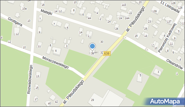 Sulejówek, Aleja Piłsudskiego Józefa, marsz., 34, mapa Sulejówek