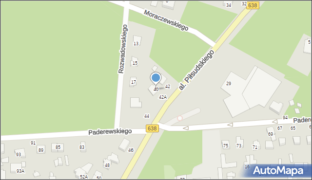 Sulejówek, Aleja Piłsudskiego Józefa, marsz., 40, mapa Sulejówek