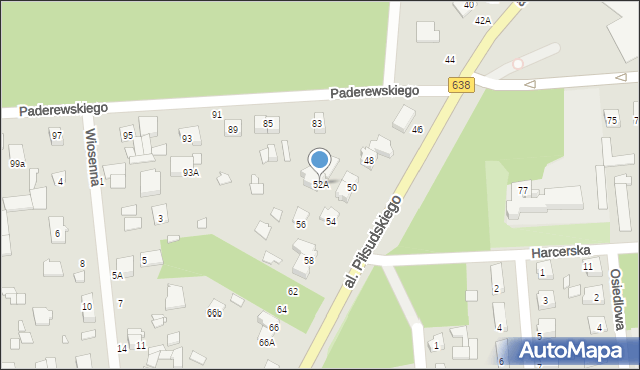 Sulejówek, Aleja Piłsudskiego Józefa, marsz., 52A, mapa Sulejówek