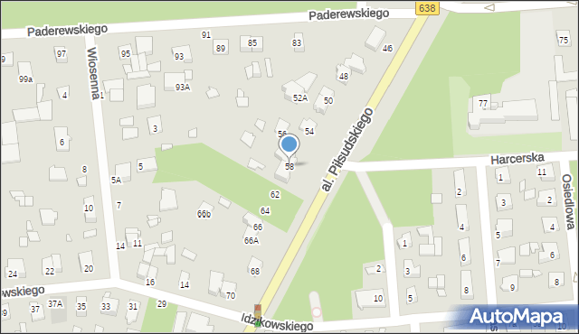Sulejówek, Aleja Piłsudskiego Józefa, marsz., 58, mapa Sulejówek