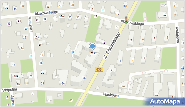 Sulejówek, Aleja Piłsudskiego Józefa, marsz., 76A, mapa Sulejówek