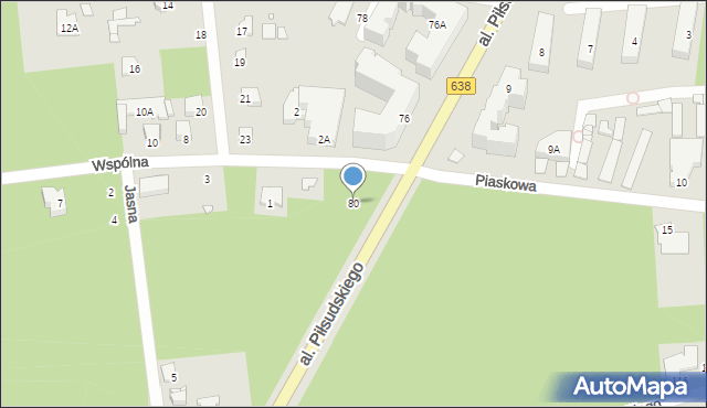 Sulejówek, Aleja Piłsudskiego Józefa, marsz., 80, mapa Sulejówek