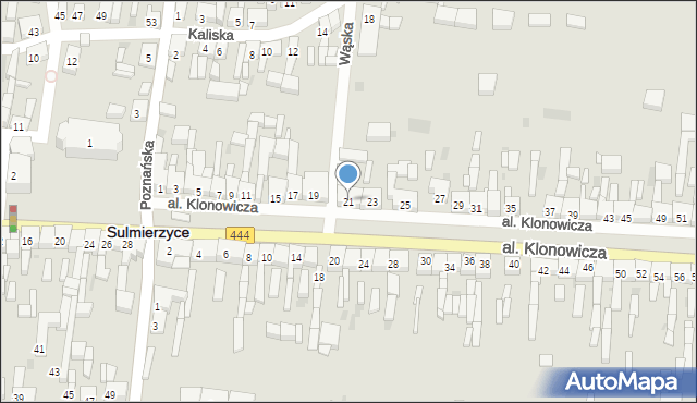 Sulmierzyce, Aleja Klonowicza, 21, mapa Sulmierzyce