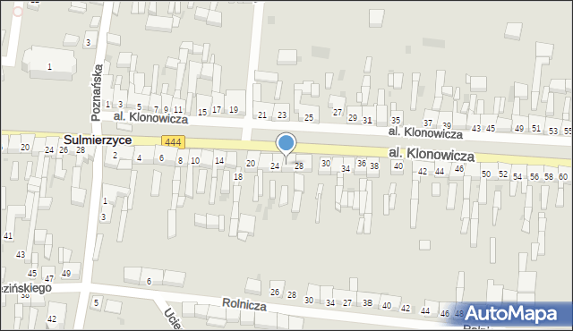 Sulmierzyce, Aleja Klonowicza, 26, mapa Sulmierzyce
