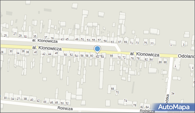 Sulmierzyce, Aleja Klonowicza, 62, mapa Sulmierzyce