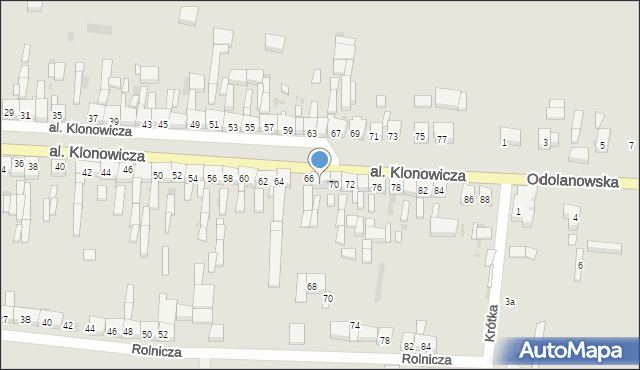 Sulmierzyce, Aleja Klonowicza, 68, mapa Sulmierzyce