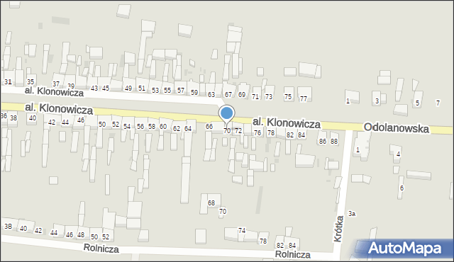 Sulmierzyce, Aleja Klonowicza, 70, mapa Sulmierzyce