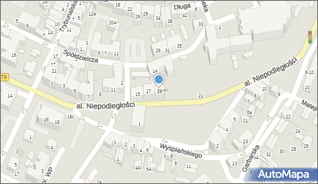Świdnica, Aleja Niepodległości, 19, mapa Świdnicy