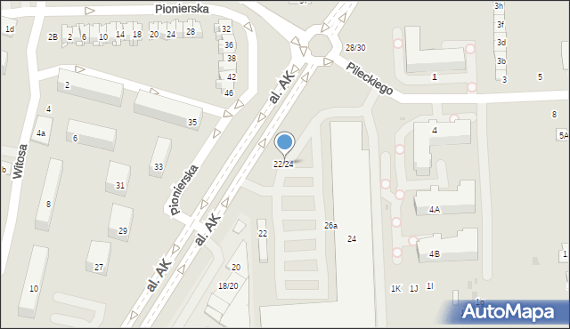 Świdnik, Aleja Armii Krajowej, 22/24, mapa Świdnika