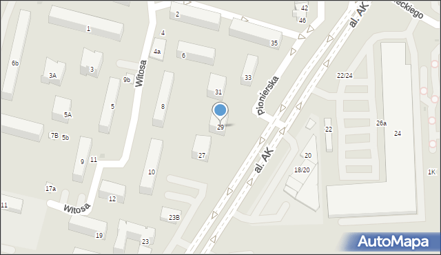 Świdnik, Aleja Armii Krajowej, 29, mapa Świdnika