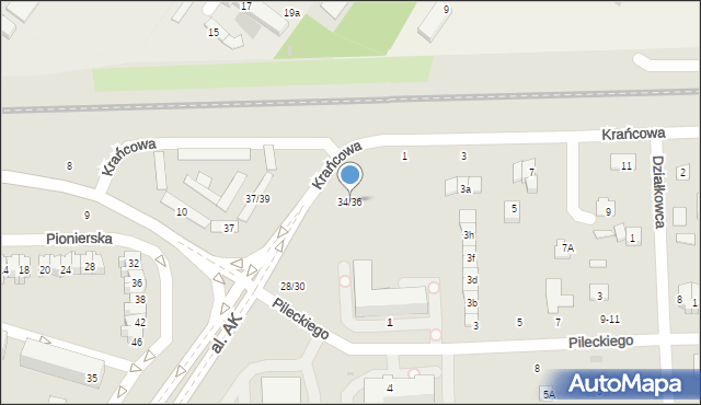 Świdnik, Aleja Armii Krajowej, 34/36, mapa Świdnika