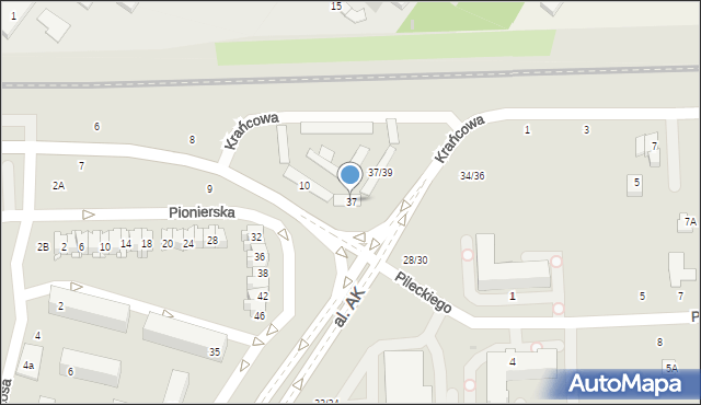 Świdnik, Aleja Armii Krajowej, 37, mapa Świdnika