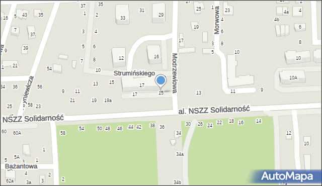 Świdnik, Aleja NSZZ Solidarność, 15, mapa Świdnika