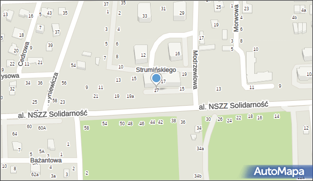 Świdnik, Aleja NSZZ Solidarność, 17, mapa Świdnika