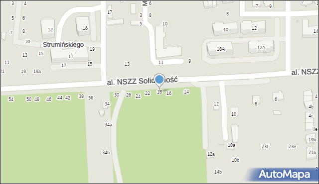 Świdnik, Aleja NSZZ Solidarność, 18, mapa Świdnika