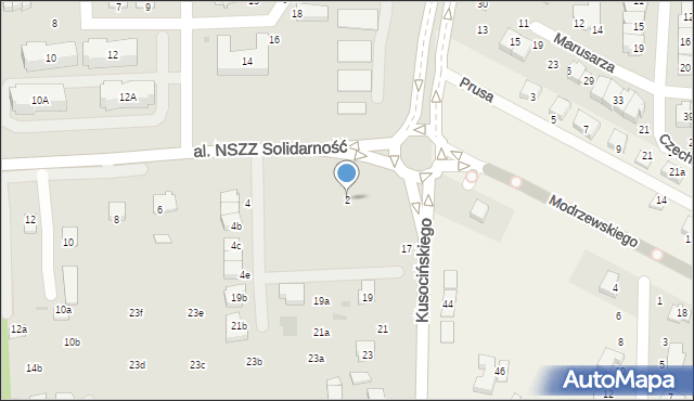 Świdnik, Aleja NSZZ Solidarność, 2, mapa Świdnika