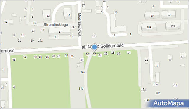 Świdnik, Aleja NSZZ Solidarność, 26, mapa Świdnika