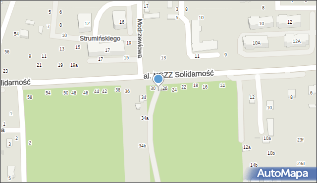 Świdnik, Aleja NSZZ Solidarność, 28, mapa Świdnika