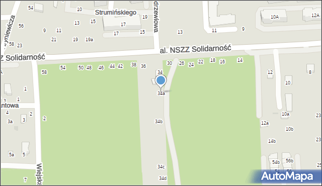 Świdnik, Aleja NSZZ Solidarność, 34a, mapa Świdnika