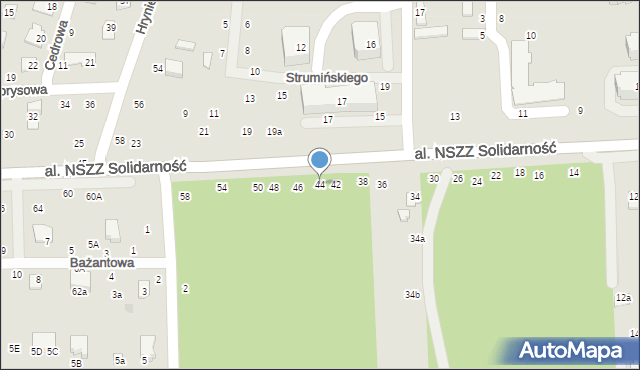 Świdnik, Aleja NSZZ Solidarność, 44, mapa Świdnika