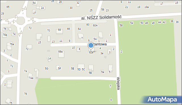 Świdnik, Aleja NSZZ Solidarność, 62a, mapa Świdnika