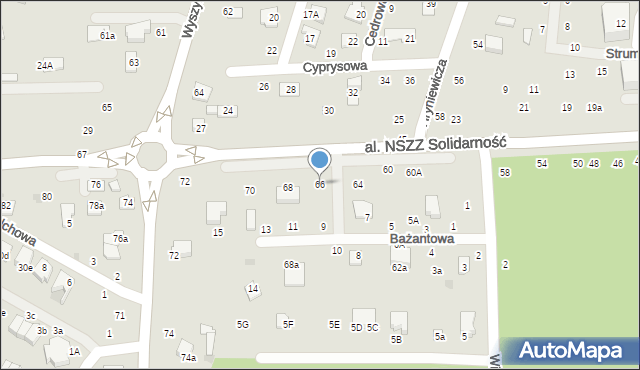 Świdnik, Aleja NSZZ Solidarność, 66, mapa Świdnika