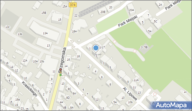 Świebodzice, Aleje Lipowe, 1, mapa Świebodzice