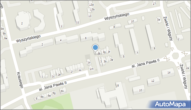 Świecie, Aleja Jana Pawła II, 3k, mapa Świecie