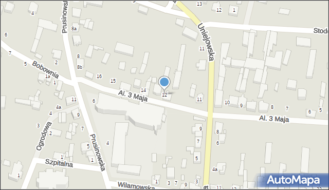 Szadek, Aleje 3 Maja, 12, mapa Szadek