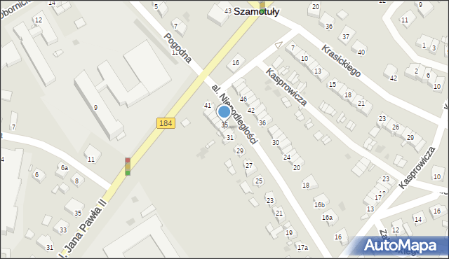 Szamotuły, Aleja Niepodległości, 33, mapa Szamotuły