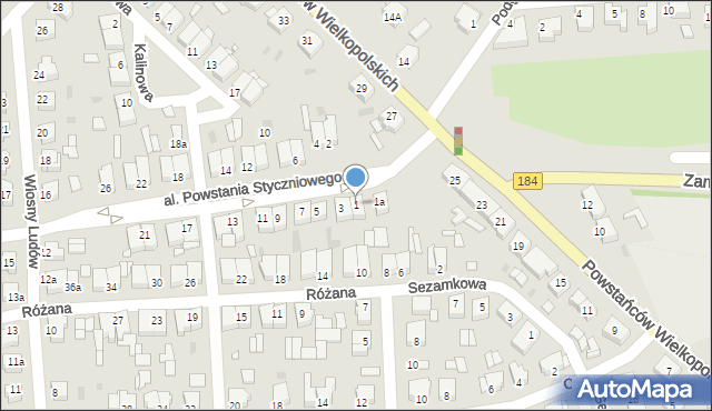 Szamotuły, Aleja Powstania Styczniowego, 1, mapa Szamotuły