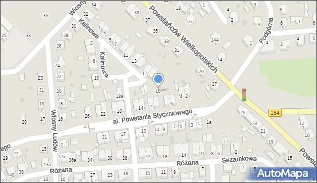 Szamotuły, Aleja Powstania Styczniowego, 10, mapa Szamotuły