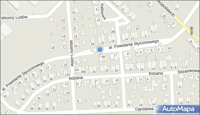 Szamotuły, Aleja Powstania Styczniowego, 23, mapa Szamotuły