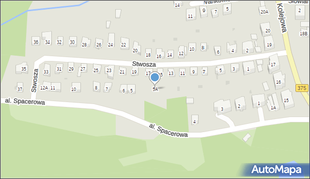 Szczawno-Zdrój, Aleja Spacerowa, 5A, mapa Szczawno-Zdrój
