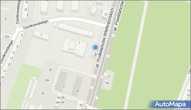 Szczecin, Aleja Powstańców Wielkopolskich, 25, mapa Szczecina