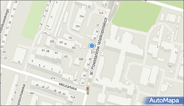 Szczecin, Aleja Powstańców Wielkopolskich, 37, mapa Szczecina