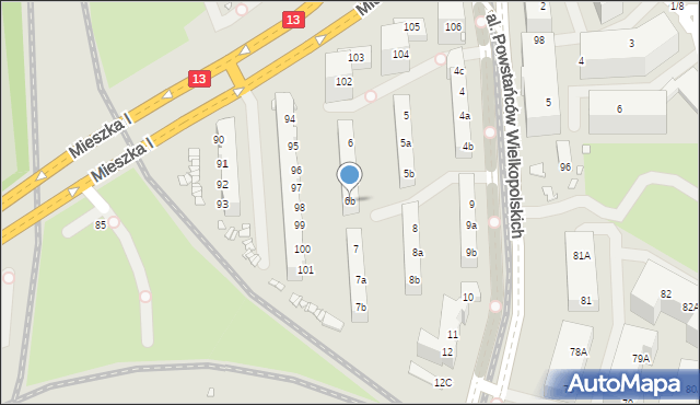 Szczecin, Aleja Powstańców Wielkopolskich, 6b, mapa Szczecina