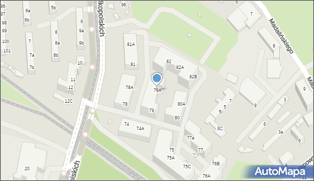 Szczecin, Aleja Powstańców Wielkopolskich, 79A, mapa Szczecina