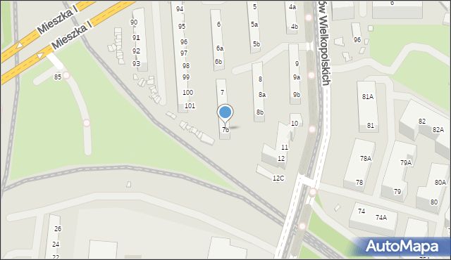Szczecin, Aleja Powstańców Wielkopolskich, 7b, mapa Szczecina